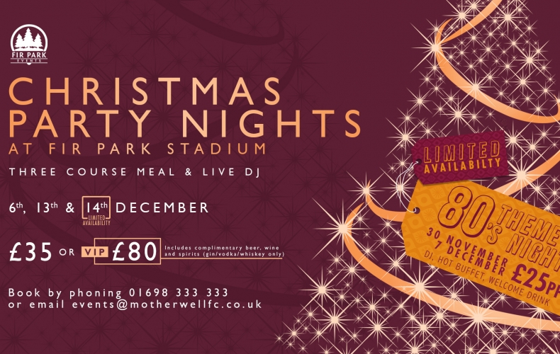 Book your Christmas party night at Fir Park