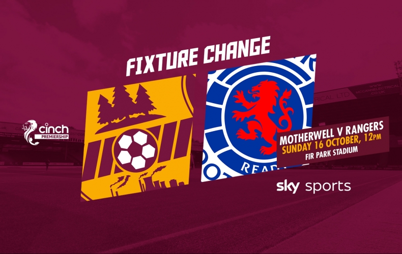 Rangers Fixture change for TV selection