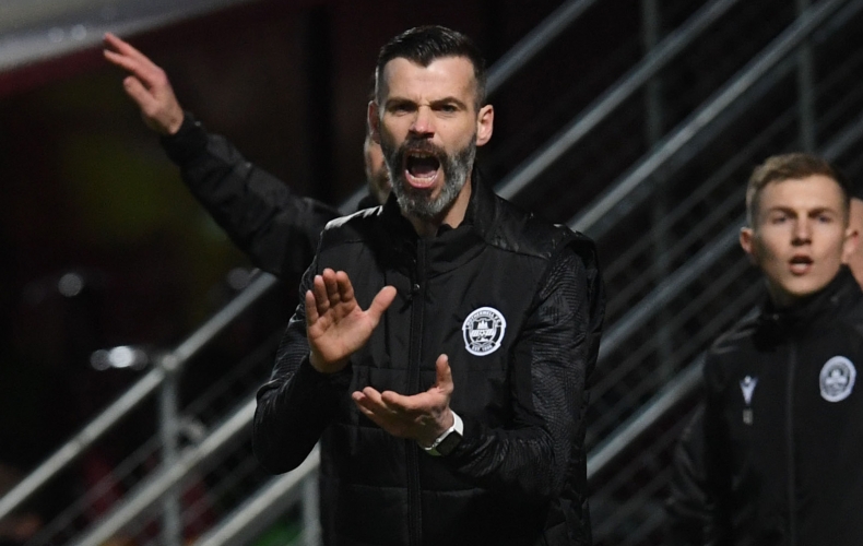 Stuart Kettlewell reacts to win against St Mirren