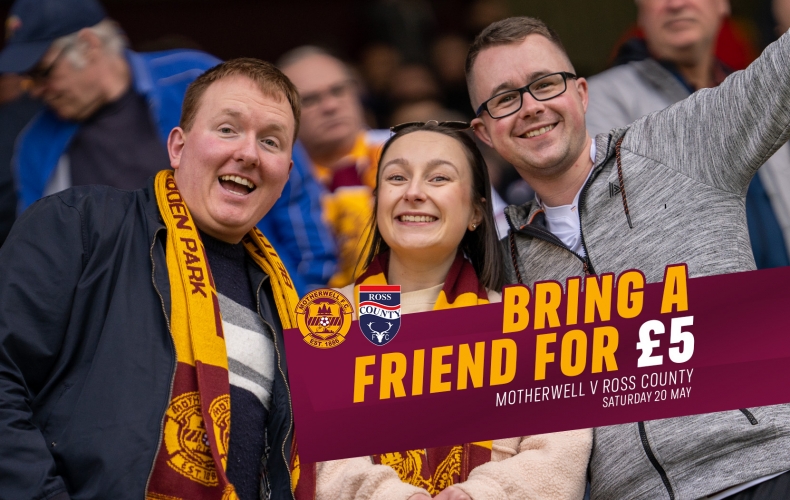Bring a friend for a fiver to our match against Ross County