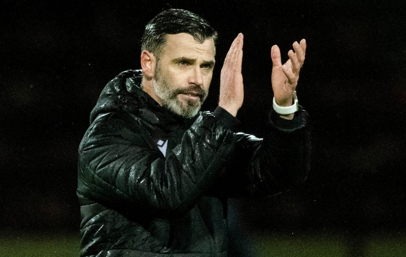 Stuart Kettlewell reacts to victory over Livingston