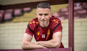 Paul McGinn ahead of Falkirk