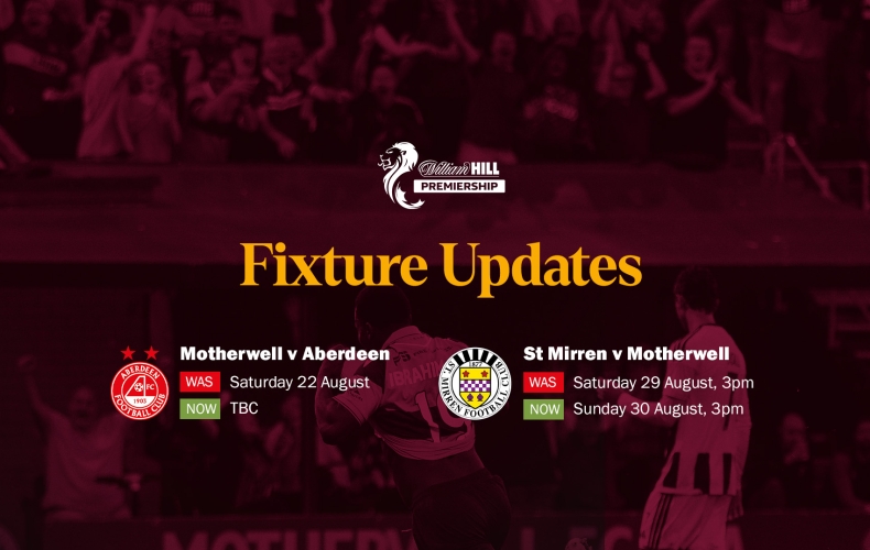 Fixture Update for Aberdeen & St Mirren