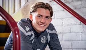 Mikey Booth ahead of Stenhousemuir
