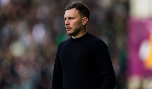 Alfred Johansson reacts to Hearts defeat